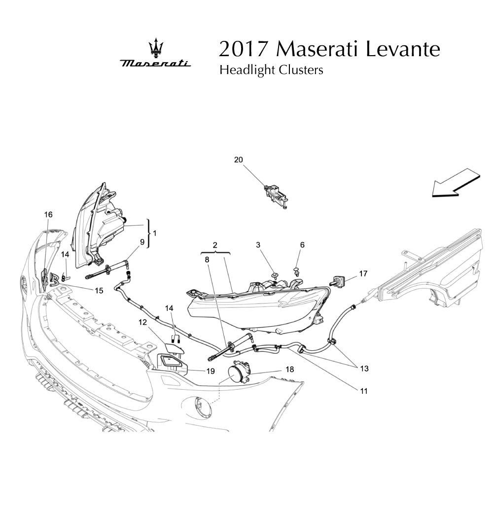 2017 Maserati Levante Headlight Clusters Replacement Parts