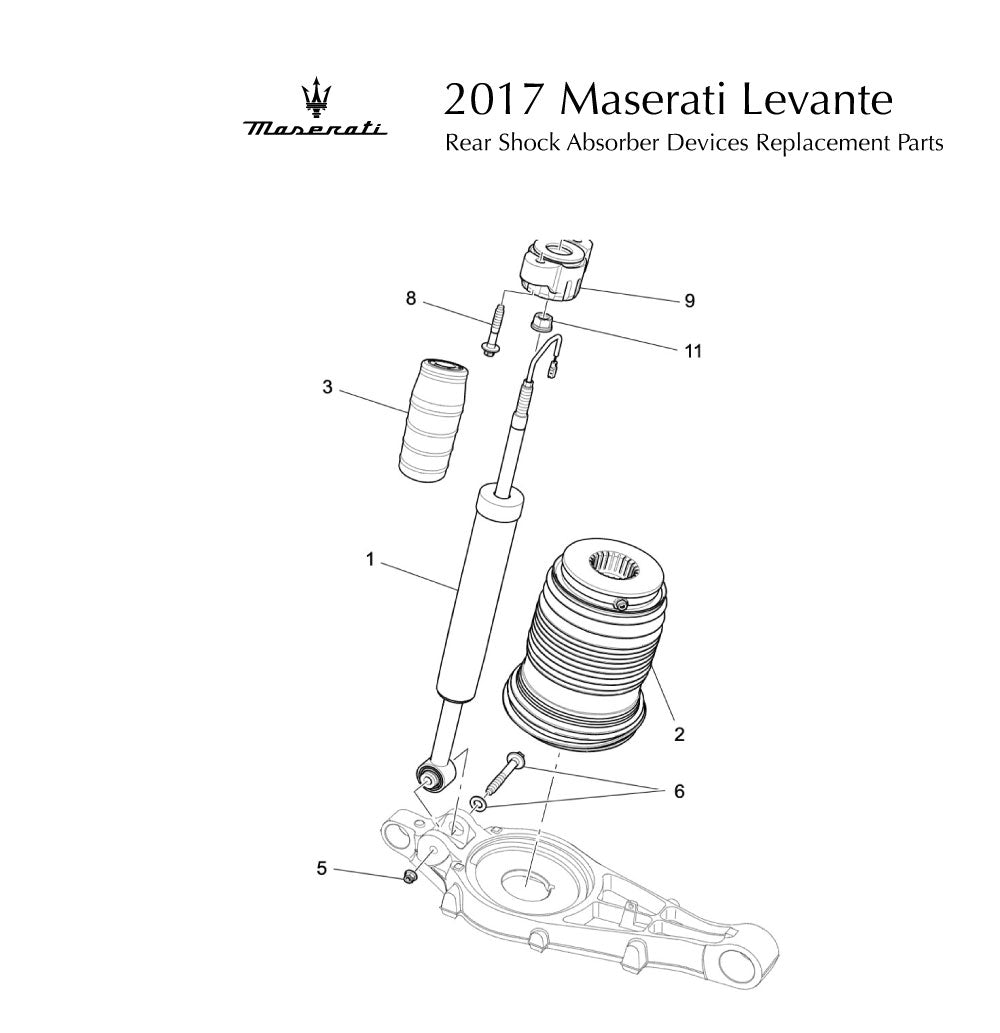 2017 Maserati Levante Rear Shock Absorber Devices Replacement Parts