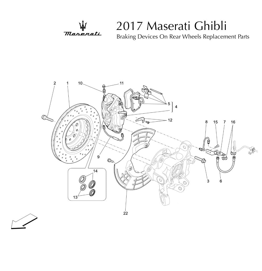 2017 Maserati Ghibli Braking Devices On Rear Wheels Replacement Parts
