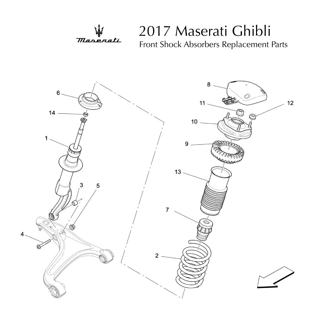 2017 Maserati Ghibli Front Shock Absorber Devices Replacement Parts