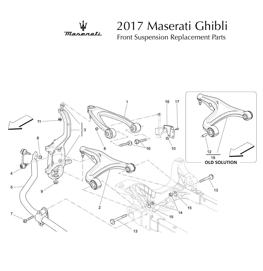 2017 Maserati Ghibli Front Suspension Replacement Parts