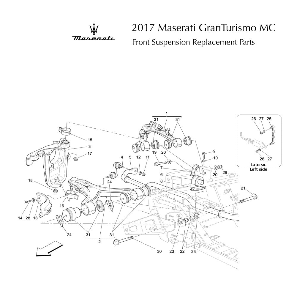 2017 Maserati GranTurismo MC Front Suspension Replacement Parts