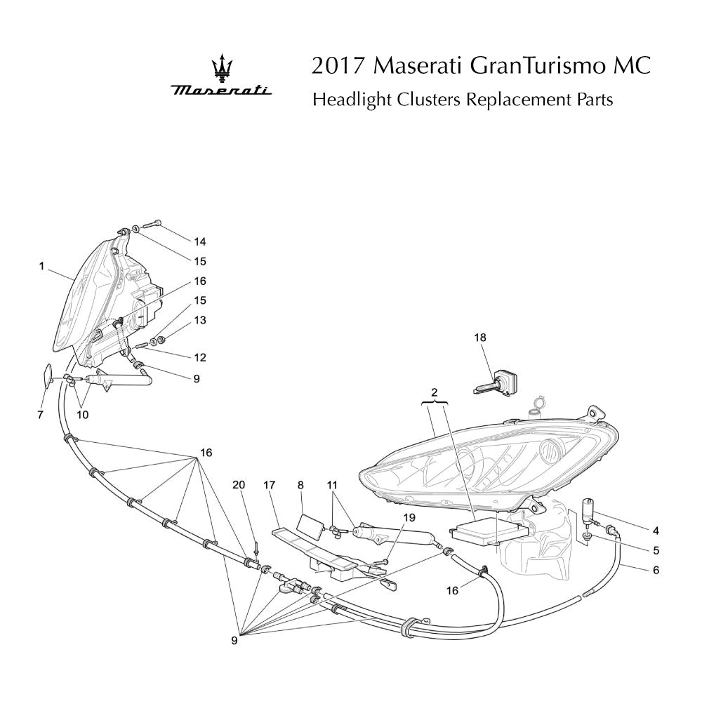 2017 Maserati GranTurismo MC Headlight Clusters Replacement Parts