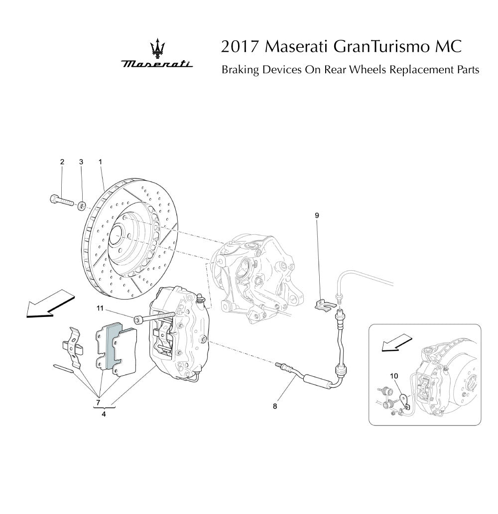 2017 Maserati GranTurismo MC  Braking Devices On Rear Wheels Replacement Parts