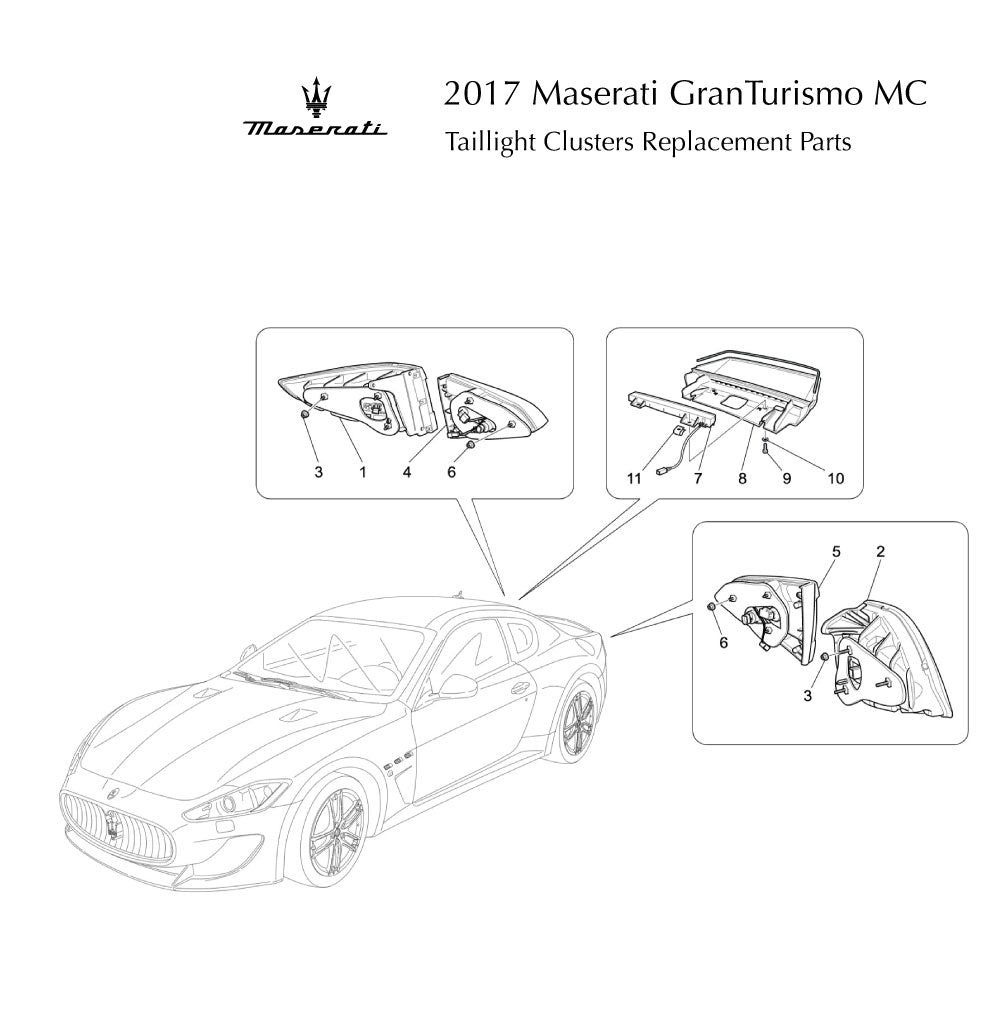2017 Maserati GranTurismo MC Taillight Clusters Replacement Parts