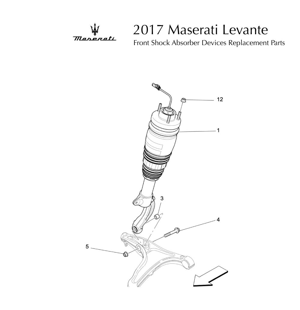 2017 Maserati Levante Front Shock Absorber Devices Replacement Parts