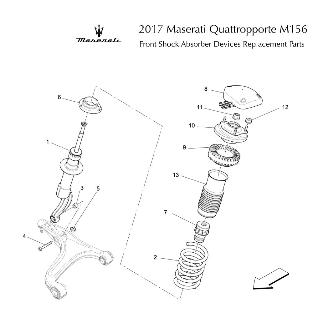 2017 Maserati Quattropporte M156 Front Shock Absorber Devices Replacement Parts