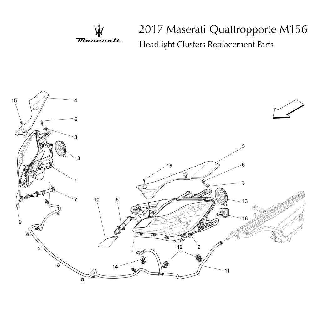 2017 Maserati Quattropporte M156 Headlight Clusters Replacement Parts