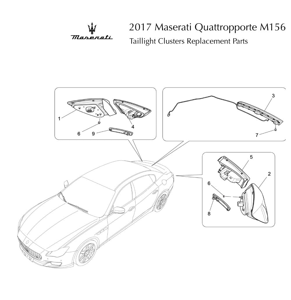 2017 Maserati Quattropporte M156 Taillight Clusters Replacement Parts