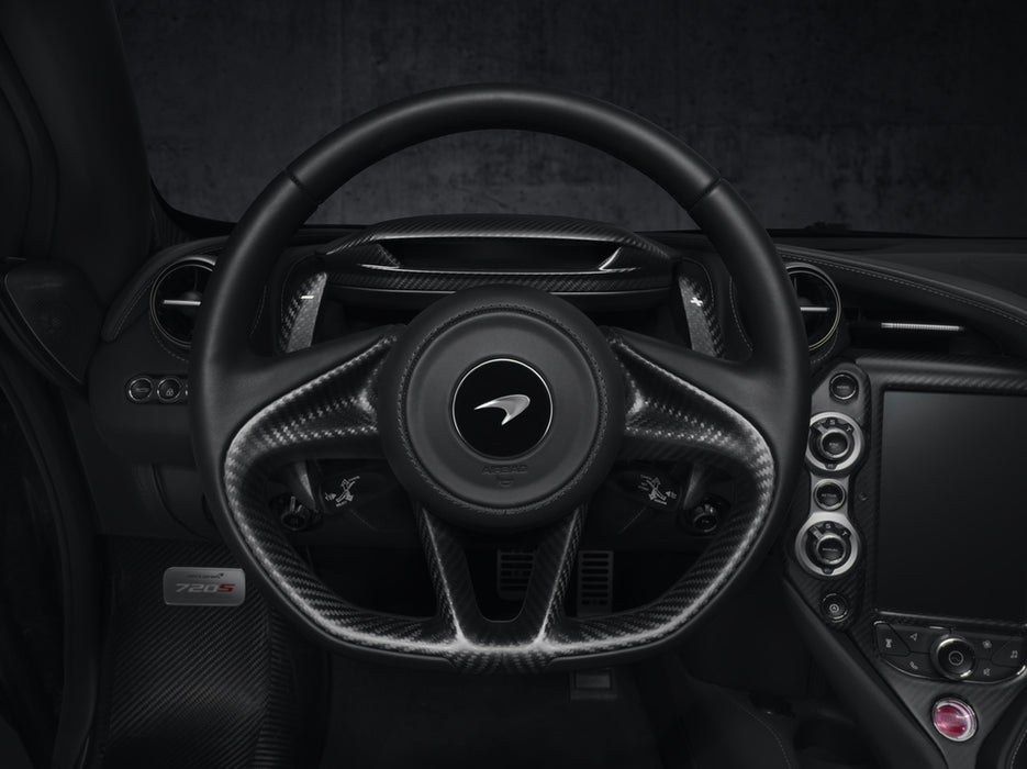 McLaren 720S/750S Carbon Fiber Steering Wheel with Extended Shift Paddles