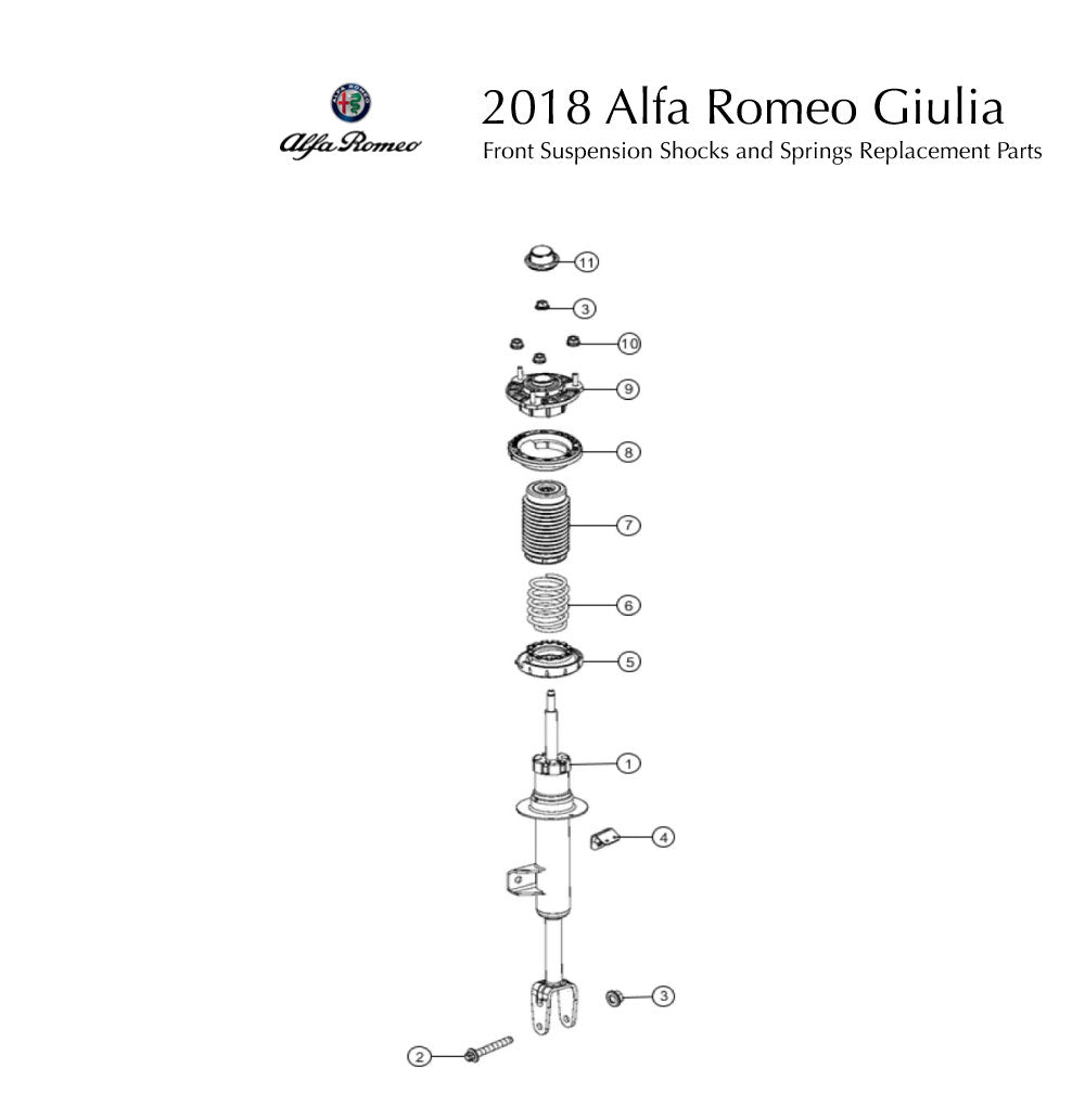 2018 Alfa Romeo Giulia Front Suspension Shocks and Springs Replacement Parts