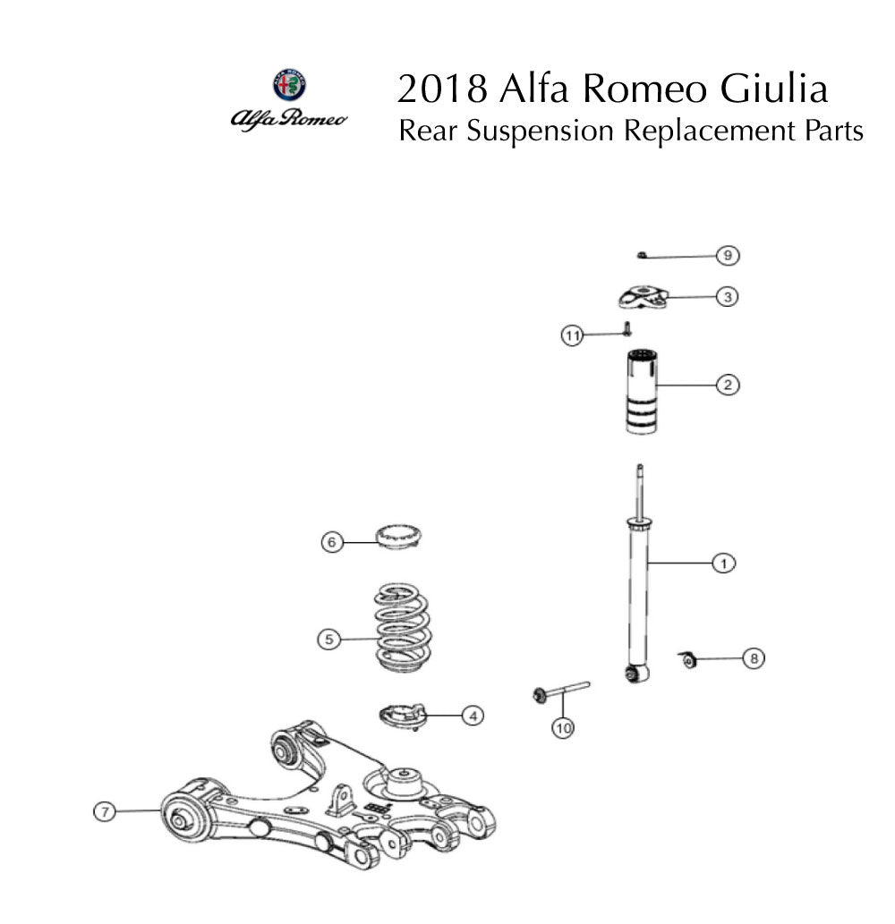 2018 Alfa Romeo Giulia Rear Suspension Replacement Parts