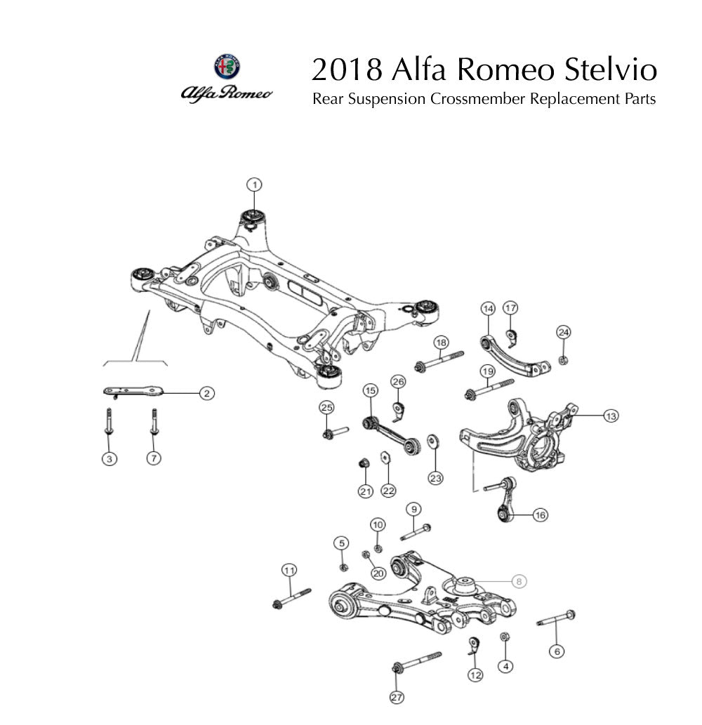 2018 Alfa Romeo Stelvio Rear Suspension Crossmember