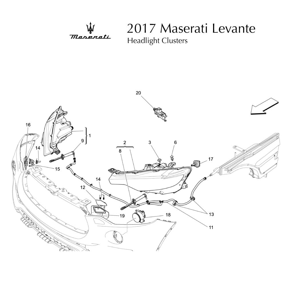 2017 Maserati Levante Headlight Clusters Replacement Parts  