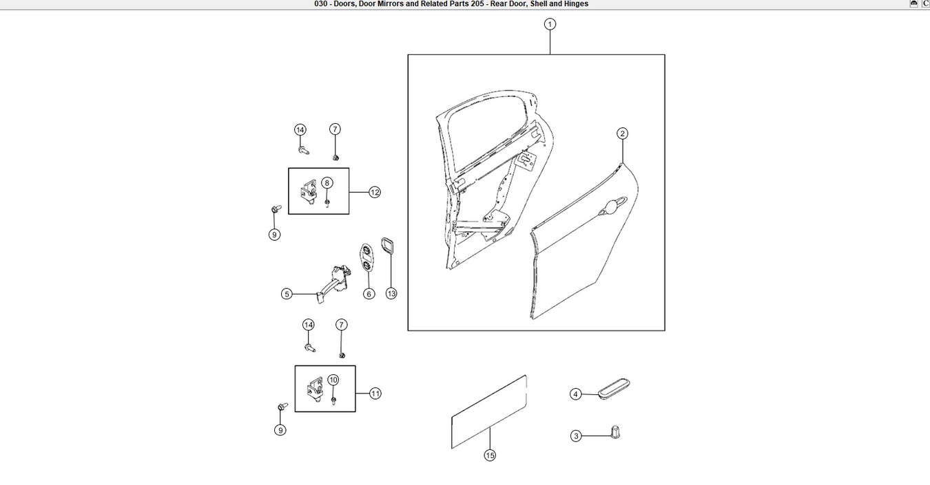 2018 Alfa Romeo Giulia Rear Door Shell and Hinges Replacement Parts