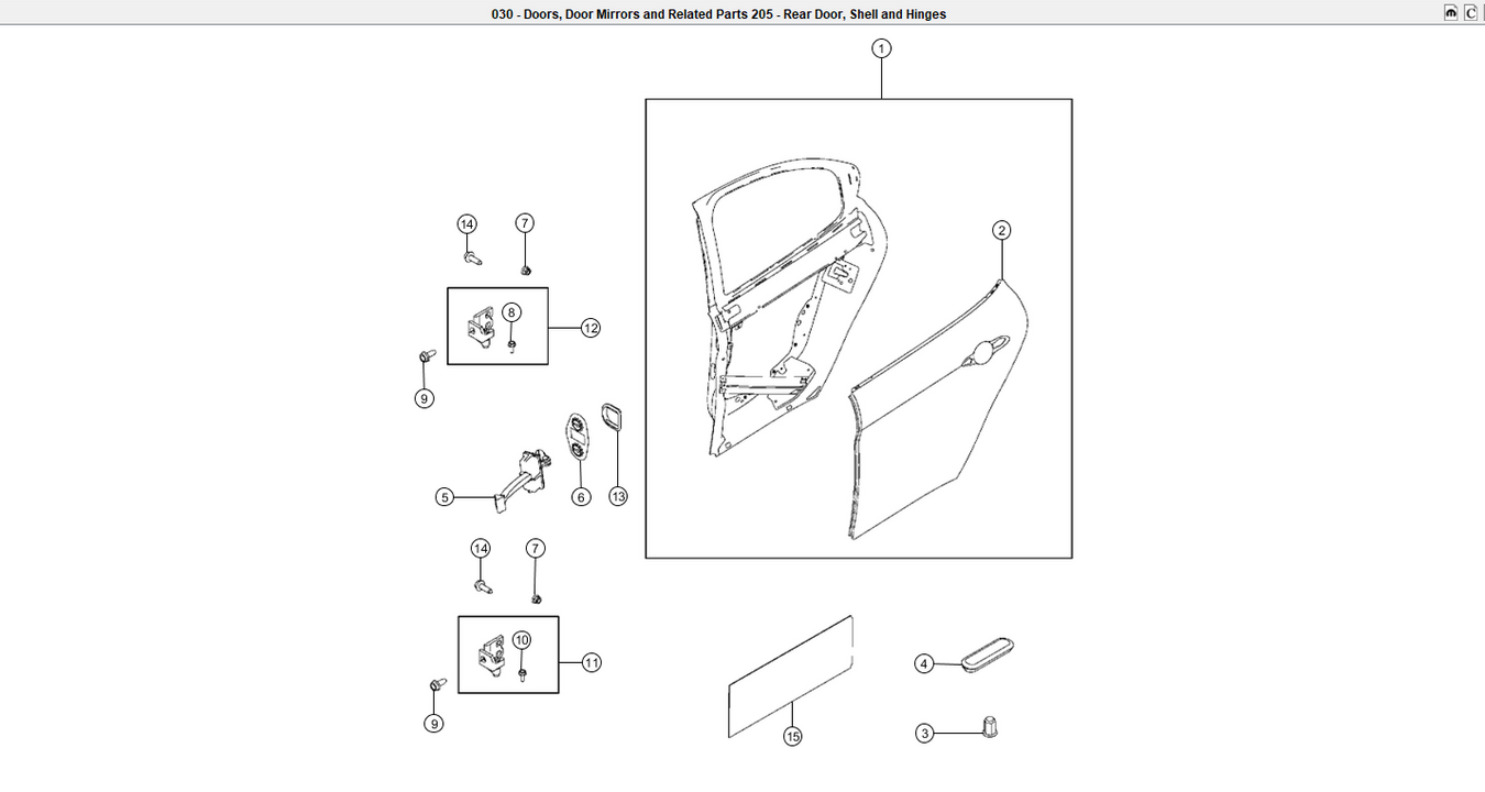 2018 Alfa Romeo Stelvio Rear Door Shell and Hinges Replacement Parts