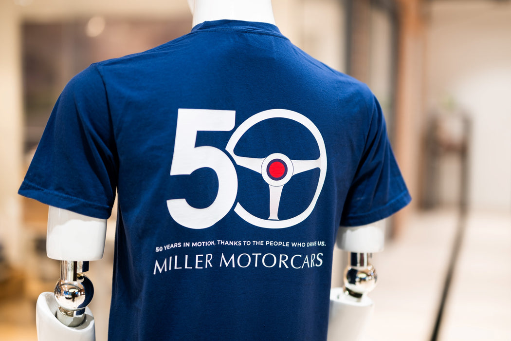 Miller Motorcars 50th Anniversary “50 Years in Motion” Commemorative T-Shirt