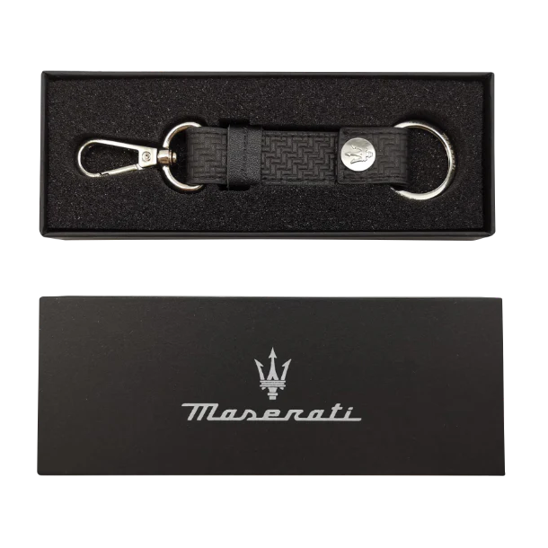 Maserati Leather Carabiner Keychain