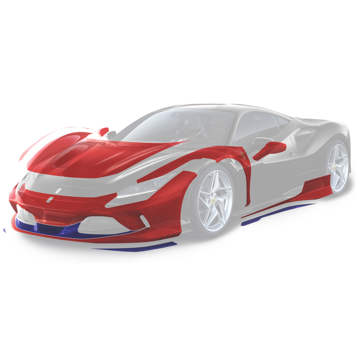 Ferrari F8 Spider Anti-Stone Chipping Protective Film, Complete with Front Hood and Mudguards