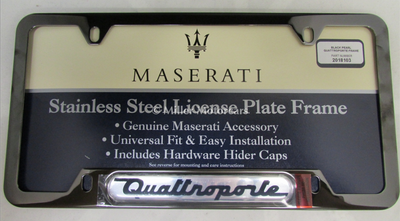 Maserati Quattroporte Black Pearl License Plate Frame