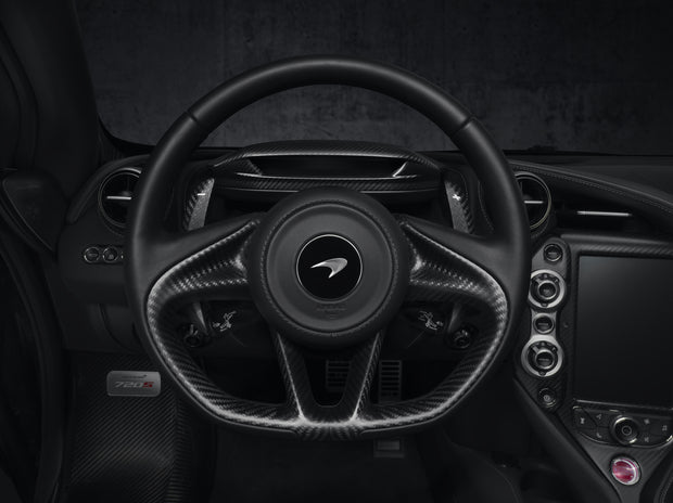 McLaren 720S Carbon Fiber Steering Wheel with Extended Shift Paddles