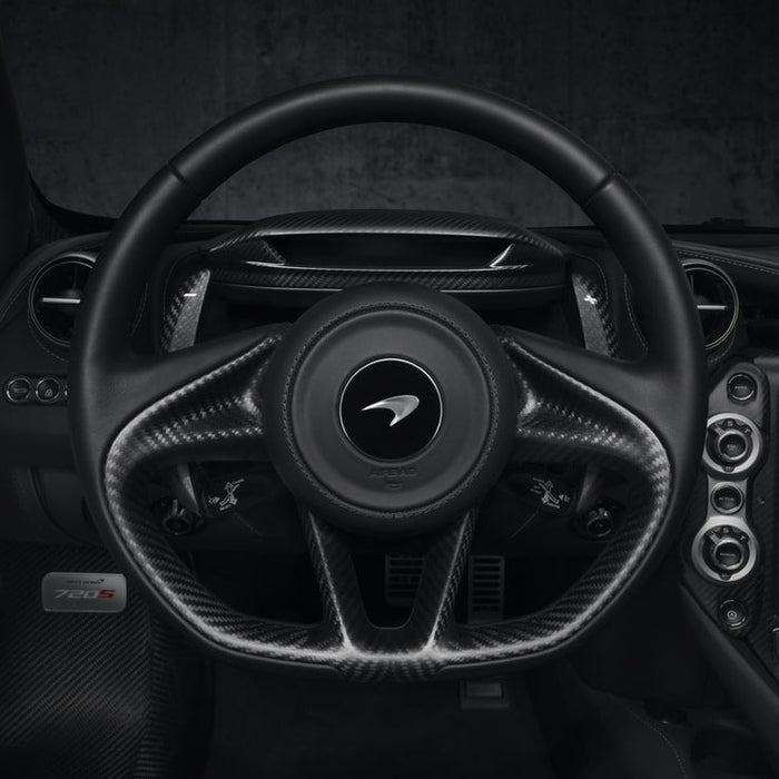 McLaren 720S/750S Carbon Fiber Steering Wheel with Extended Shift Paddles