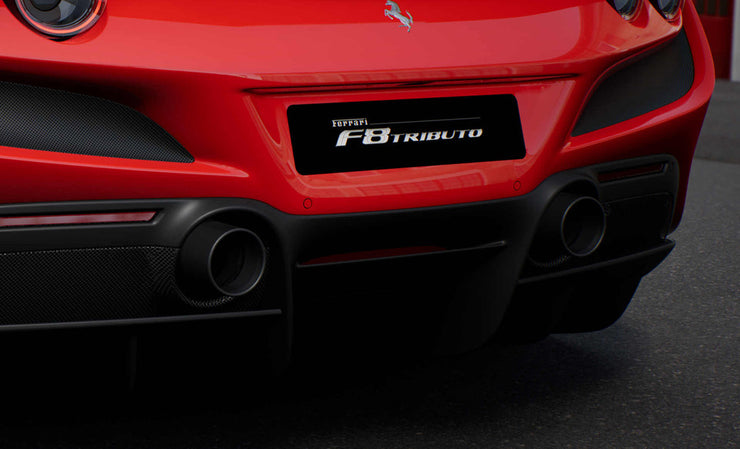 Ferrari F8 Tributo Tailpipe Tips with Ceramic Coating, Black
