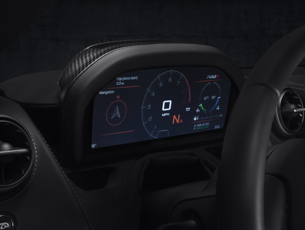 McLaren 720S Carbon Fiber Folding Driver Display Bezel